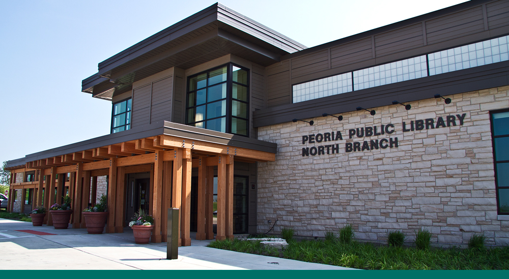 image of Peoria Public Library, North Branch, exterior view
