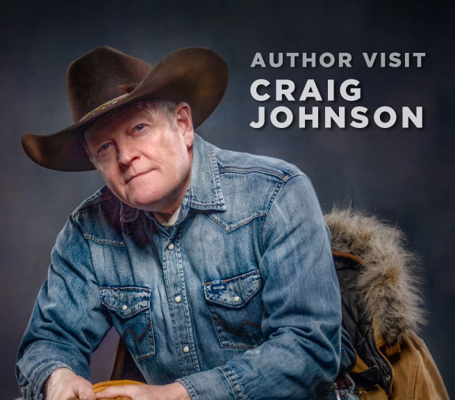 Photo of Craig Johnson with text that reads Author Visit Craig Johnson