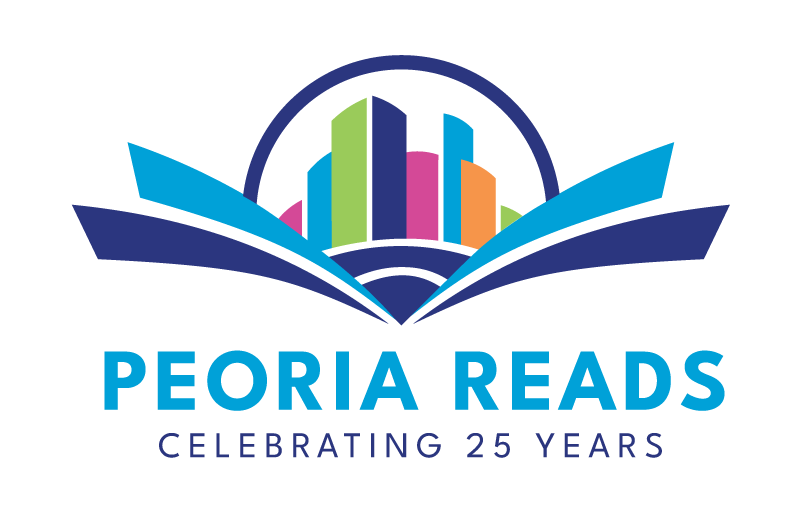 Peoria Reads 25th anniversary logo